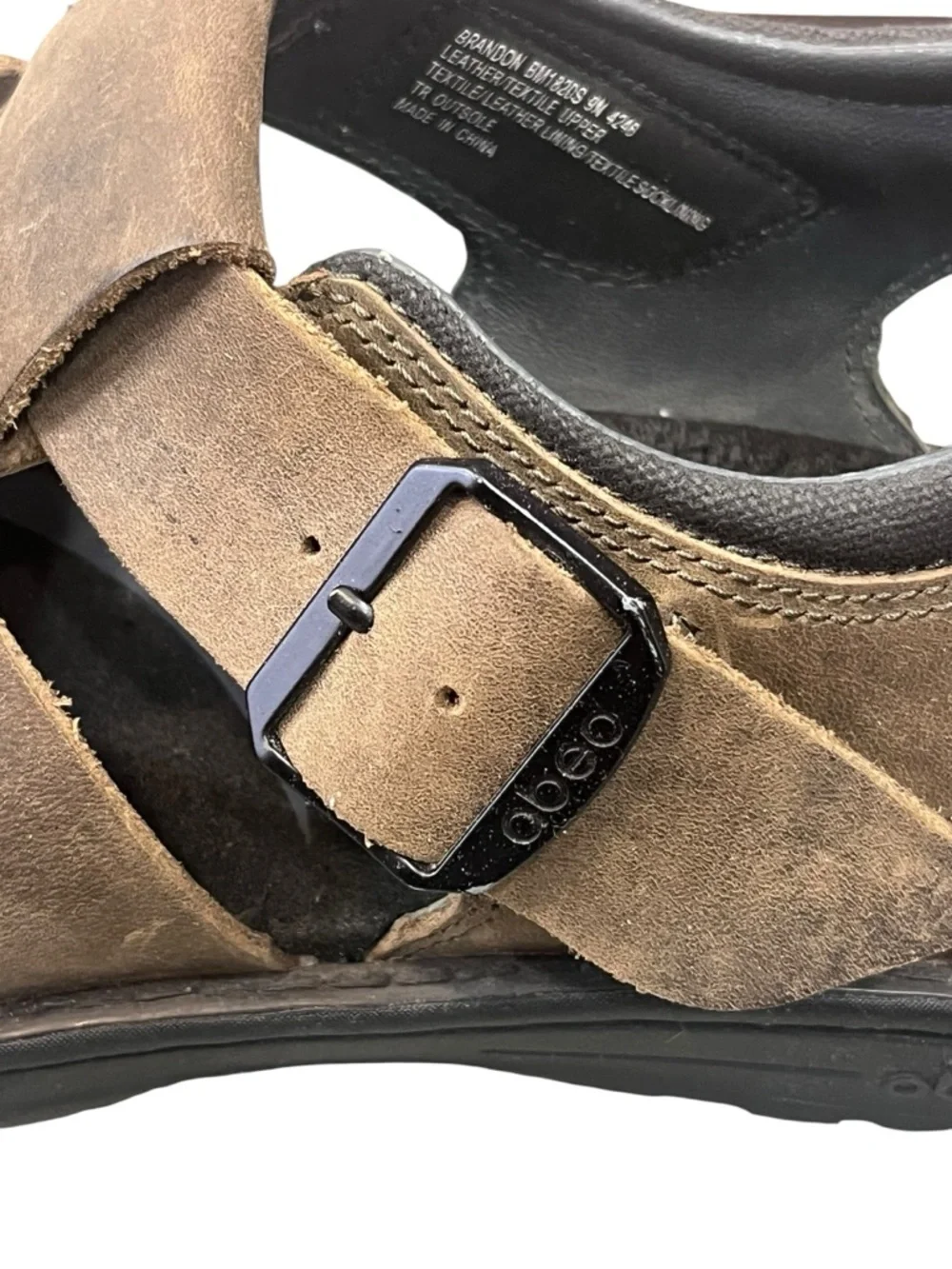 ABEO Brandon Orthotic Leather Sandals Men’s 9 Brown Arch Support Comfort